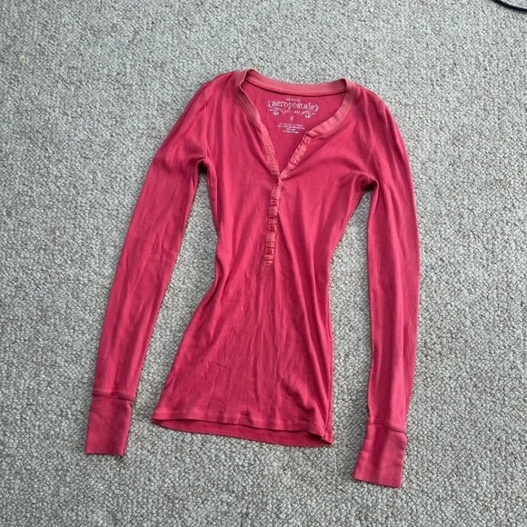 y2k aeropostale henley top size small - Picture 1 of 3
